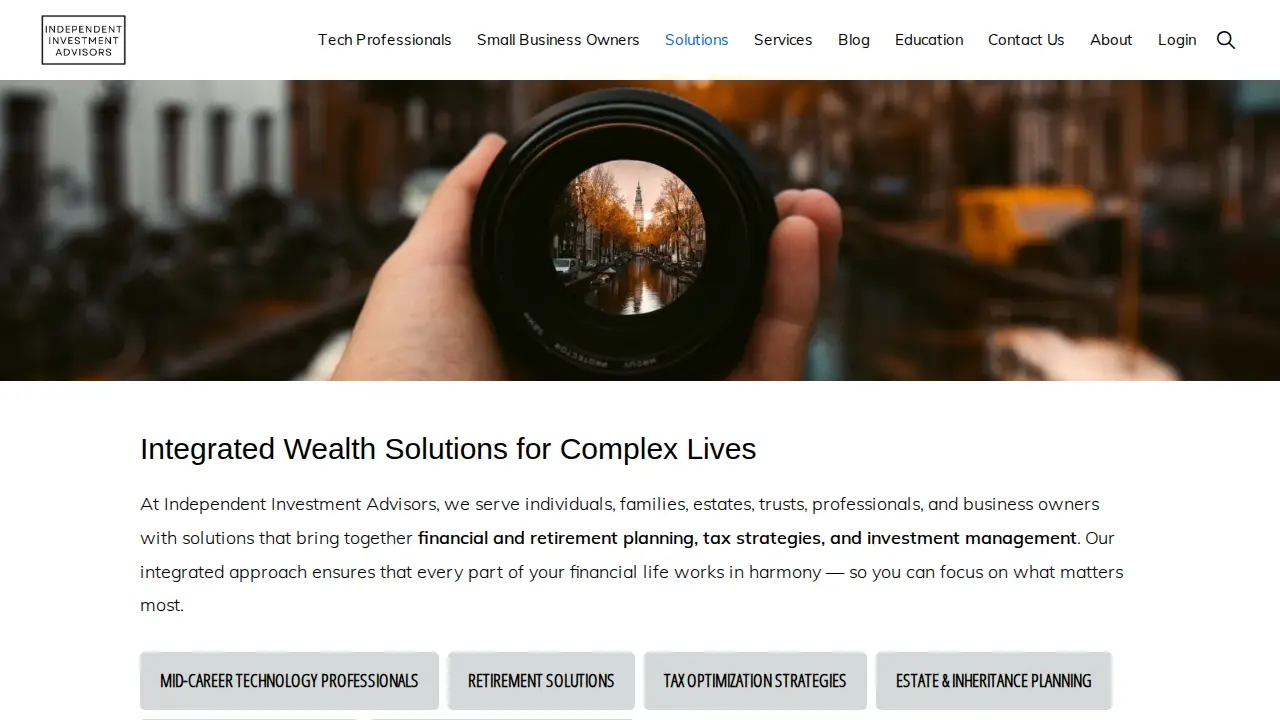 Independent Investment Advisors page