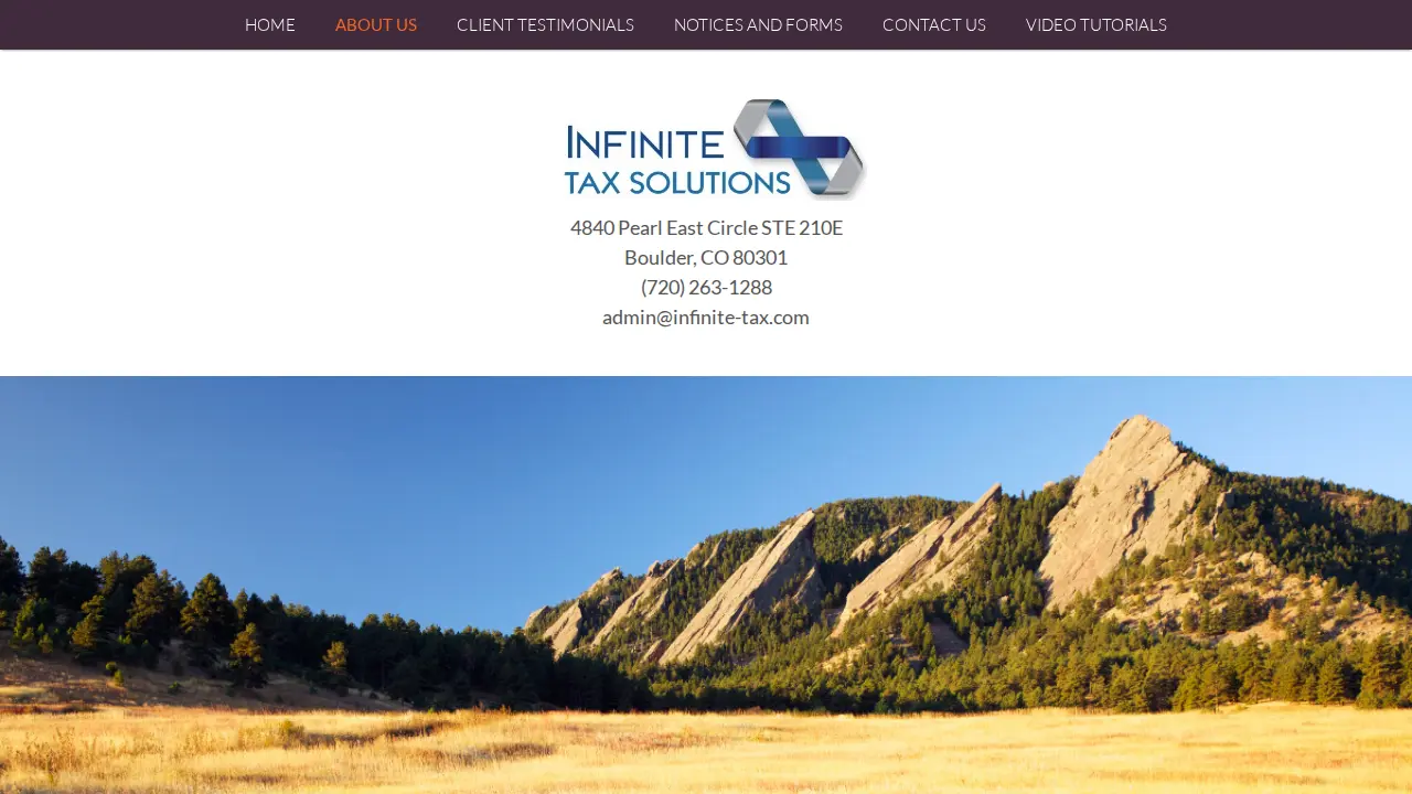 Infinite Tax Solutions page