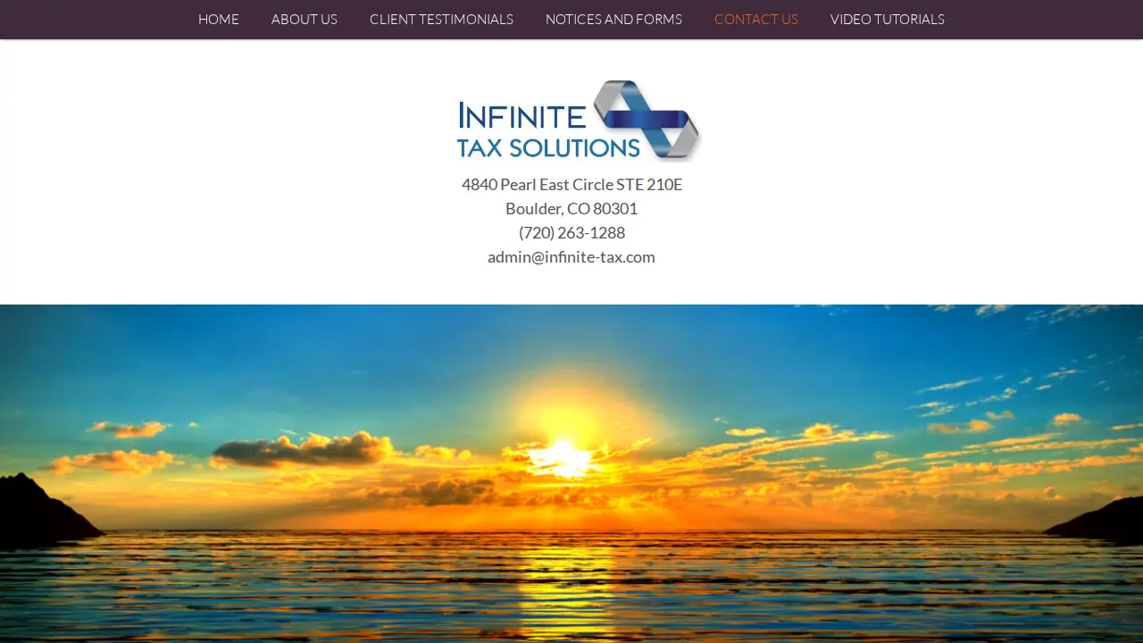 Infinite Tax Solutions page