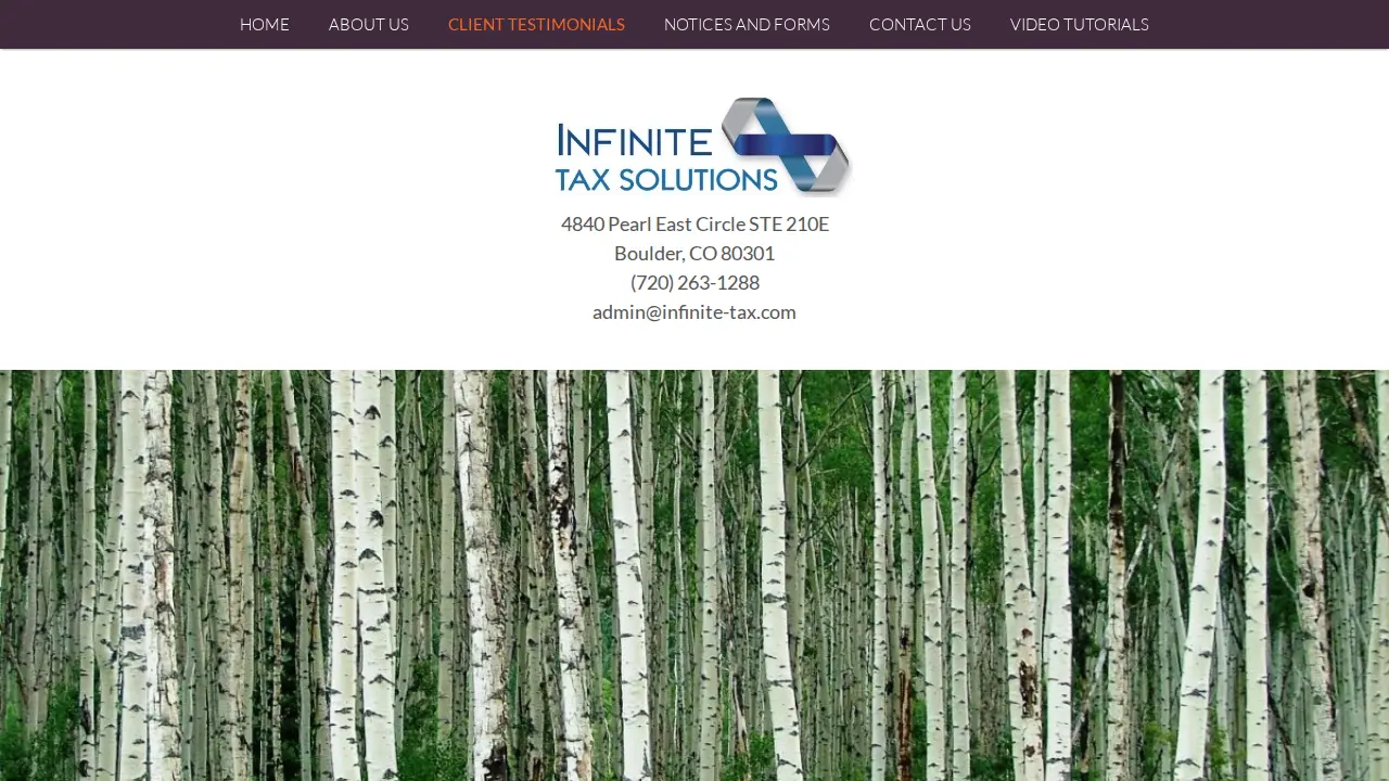 Infinite Tax Solutions page