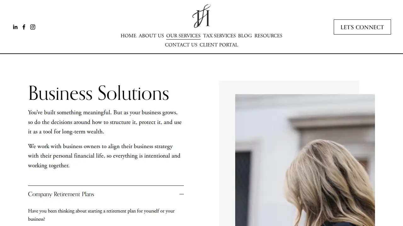 Infinite Heights Wealth Management page