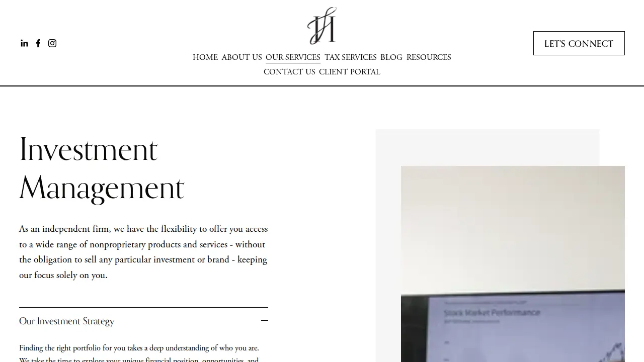 Infinite Heights Wealth Management page
