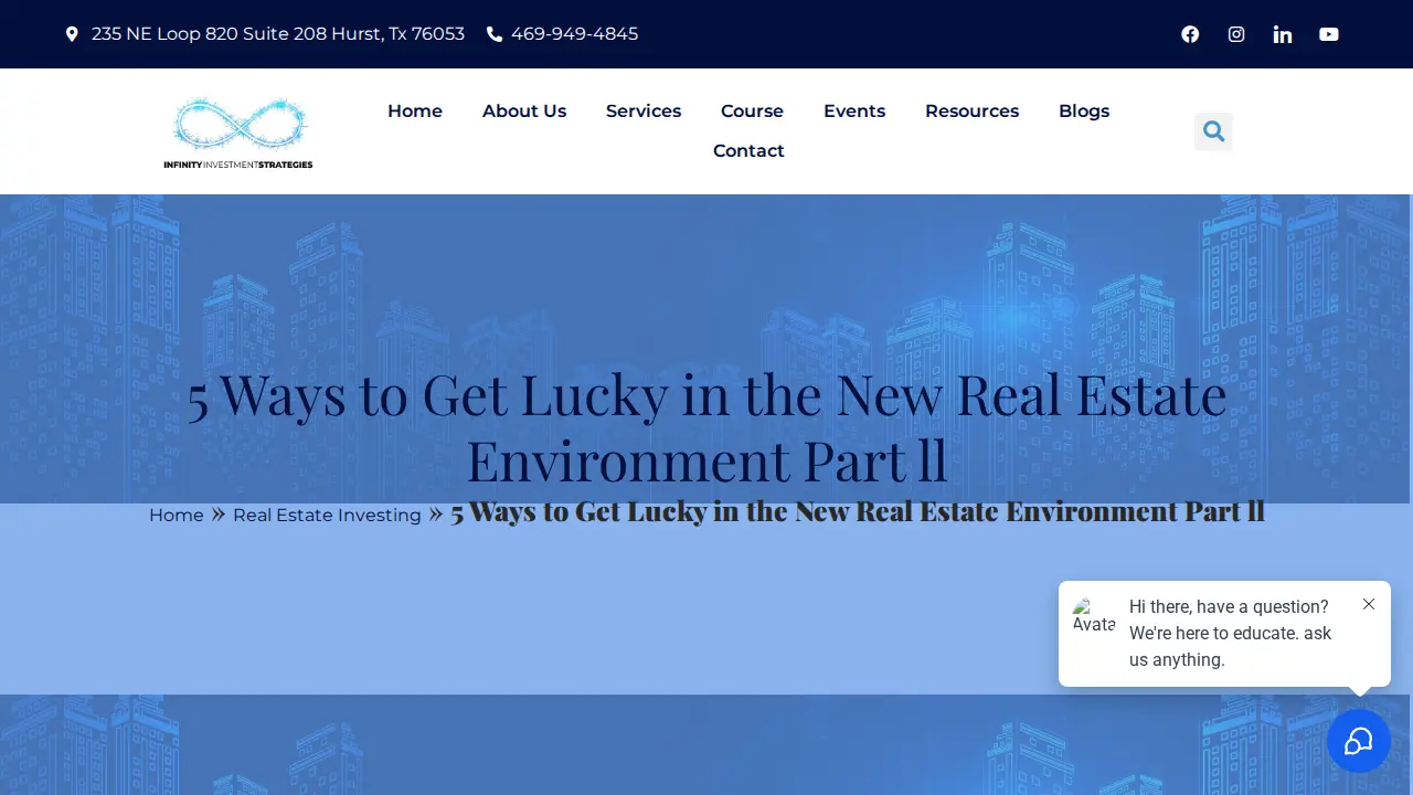 Infinity Investment Strategies page