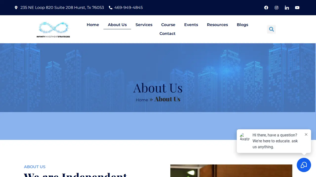 Infinity Investment Strategies page