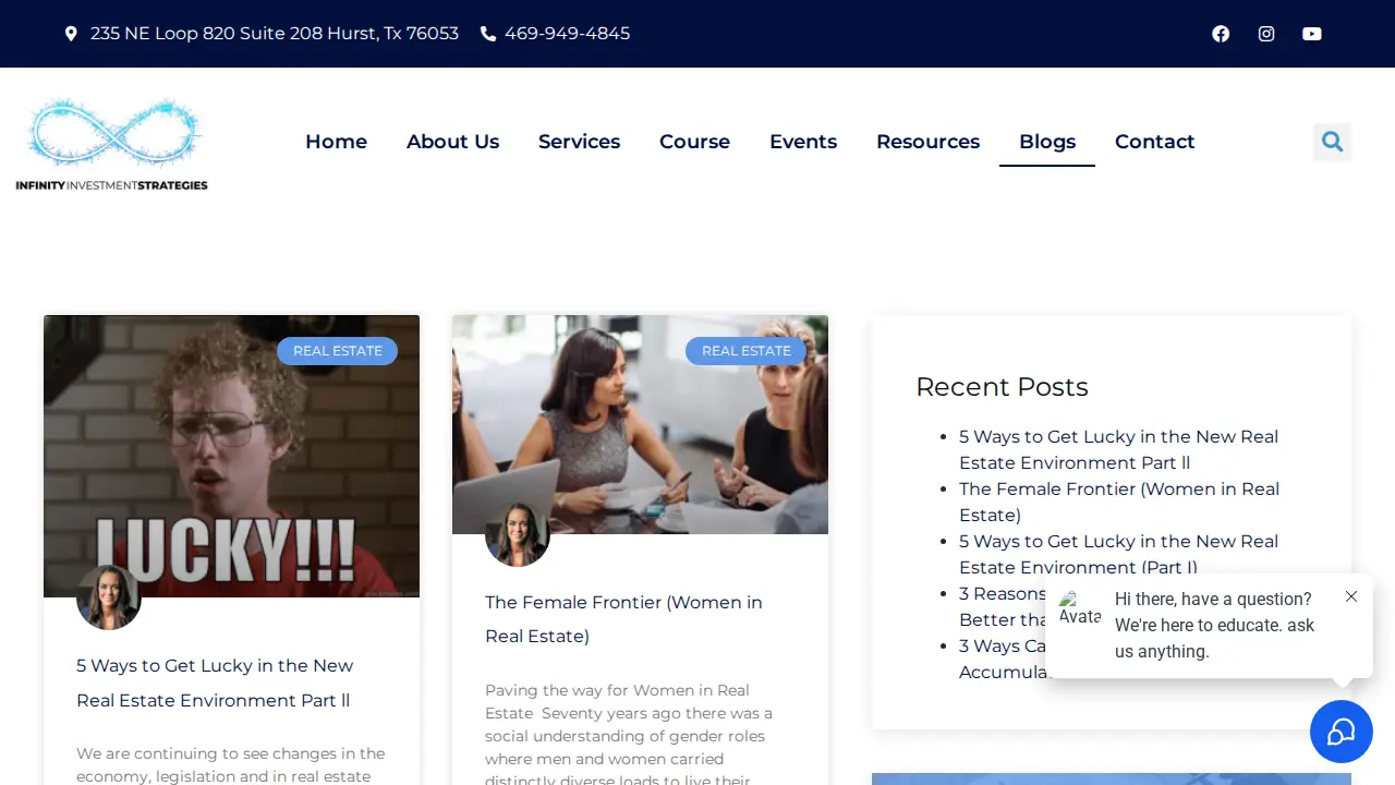 Infinity Investment Strategies page
