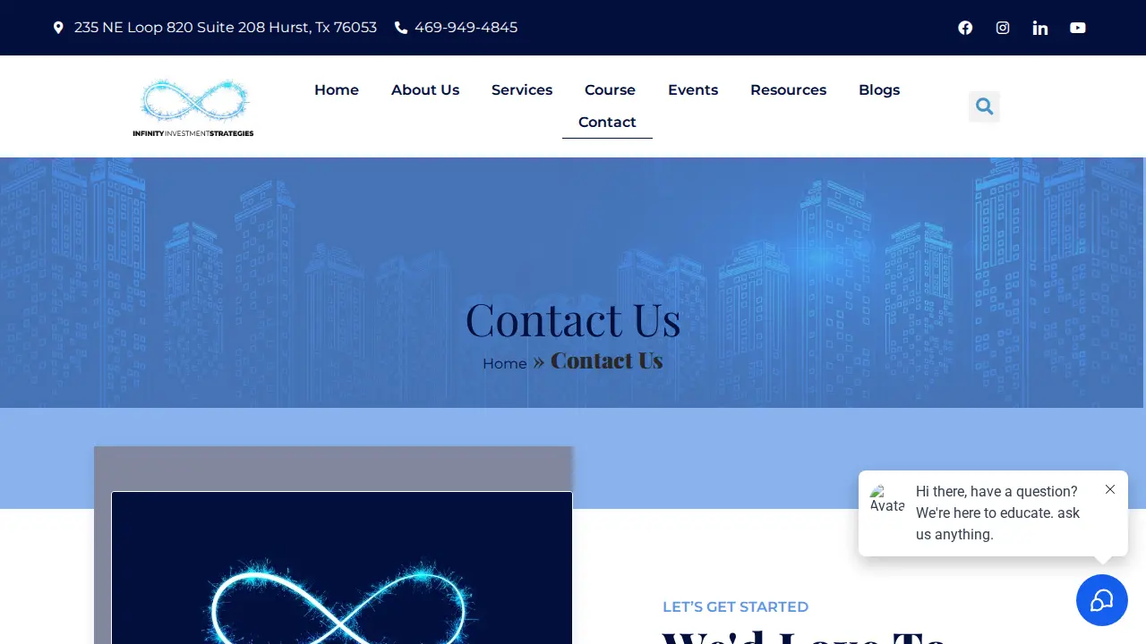 Infinity Investment Strategies page