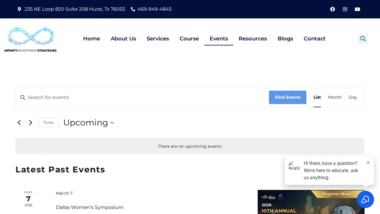 Infinity Investment Strategies page