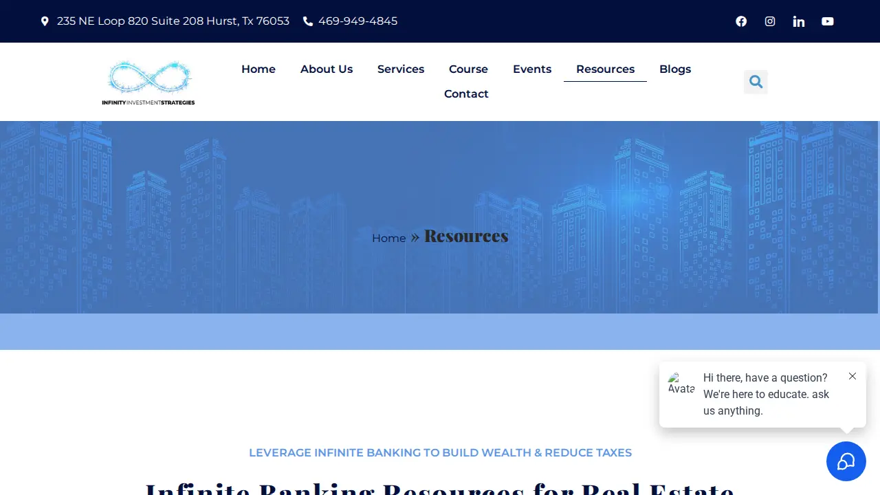 Infinity Investment Strategies page
