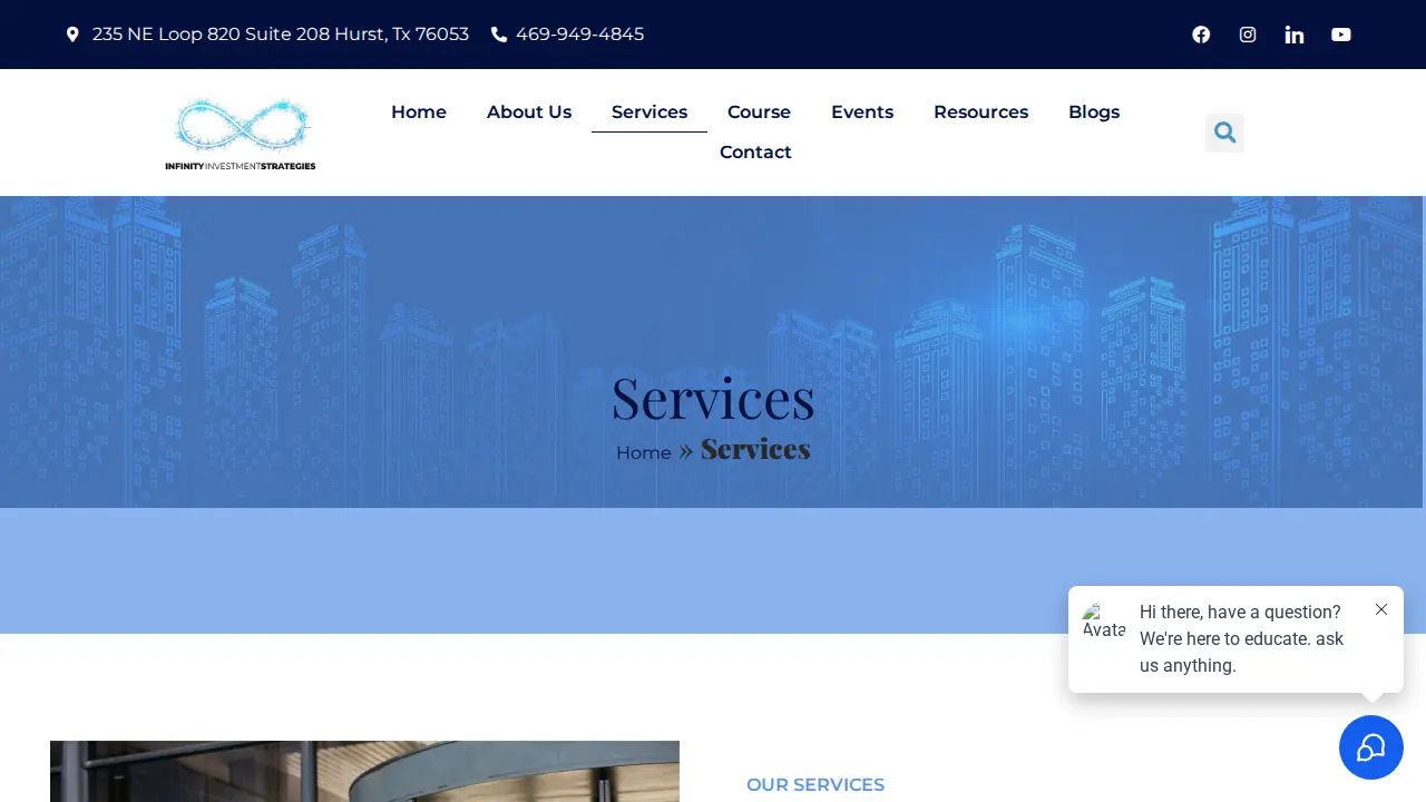 Infinity Investment Strategies page