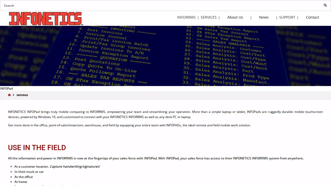INFONETICS, Inc. page