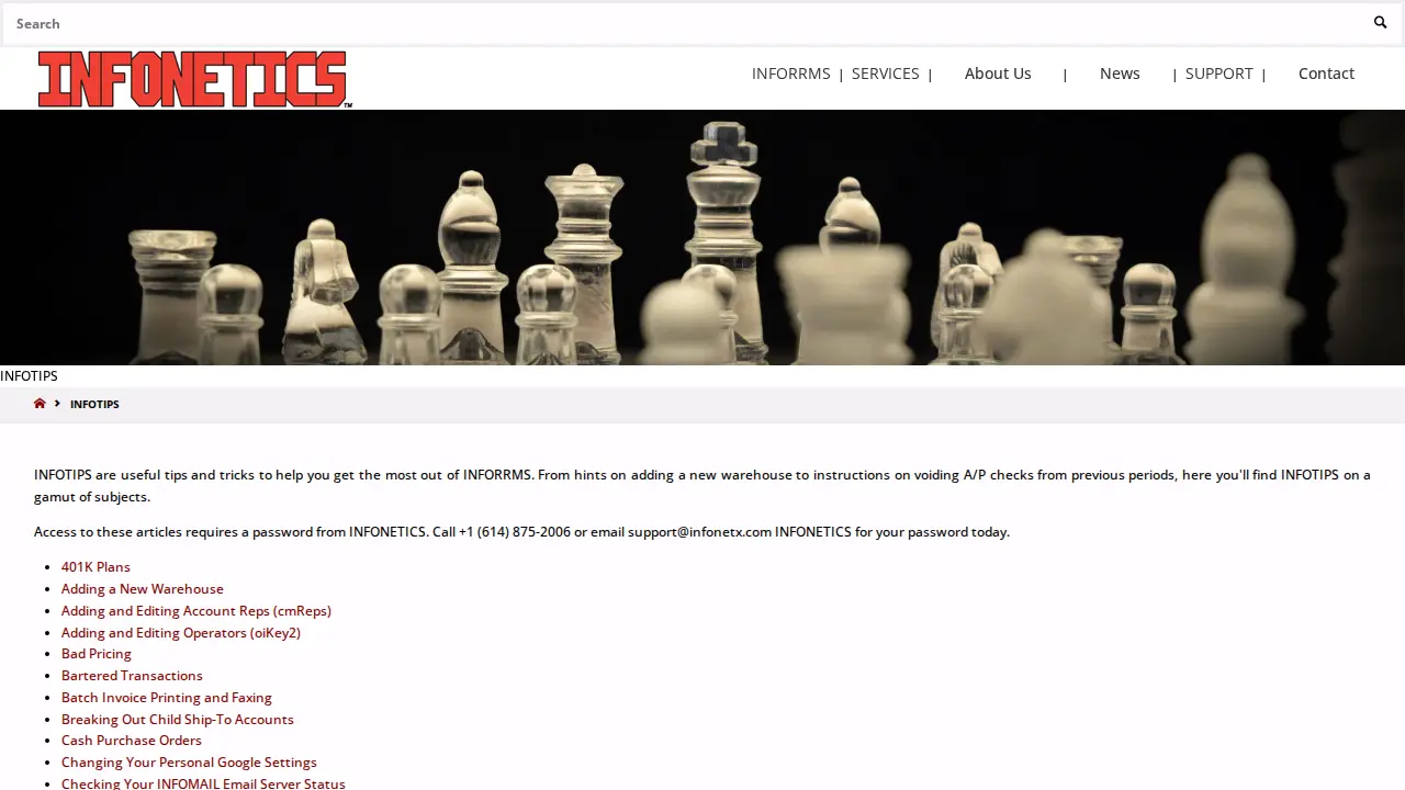 INFONETICS, Inc. page