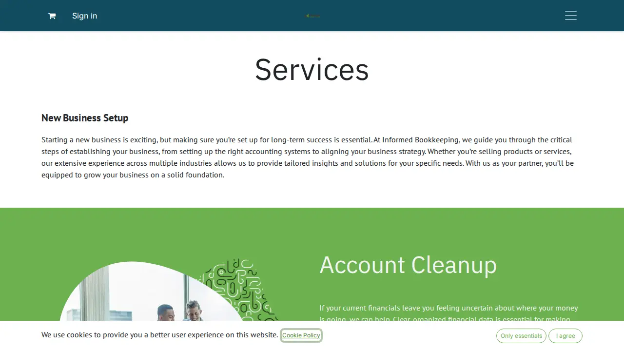 Informed Bookkeeping page