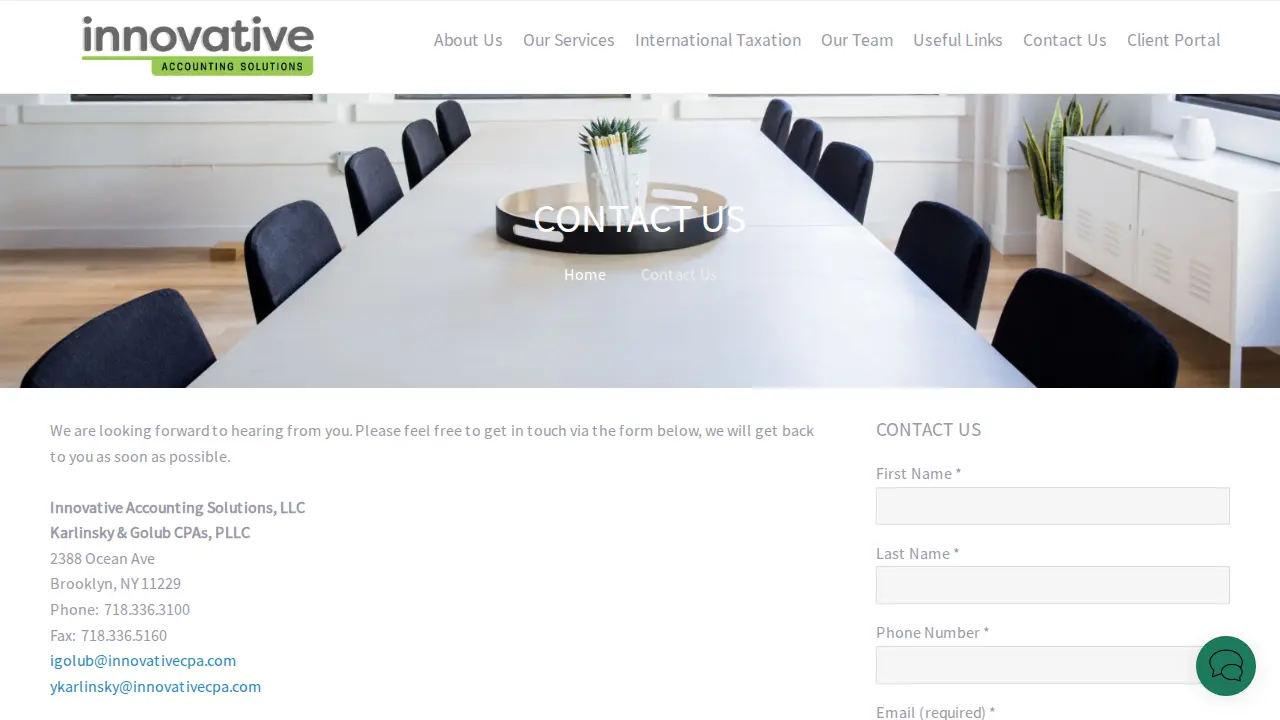 Innovative Accounting Solutions/Karlinsky & Golub CPAs page