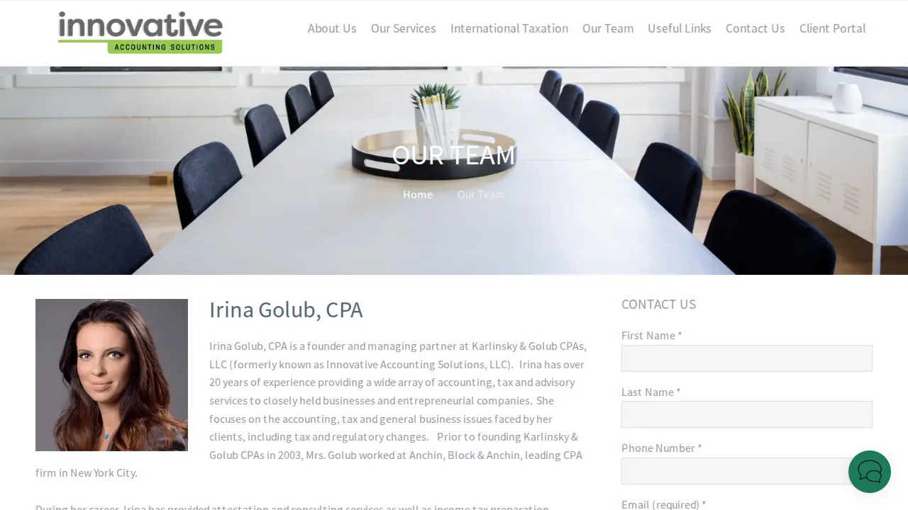 Innovative Accounting Solutions/Karlinsky & Golub CPAs page