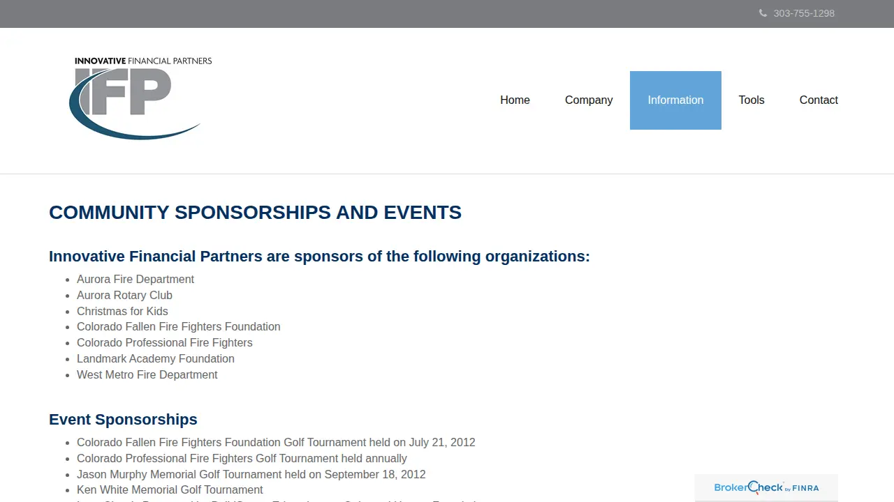 Innovative Financial Partners page