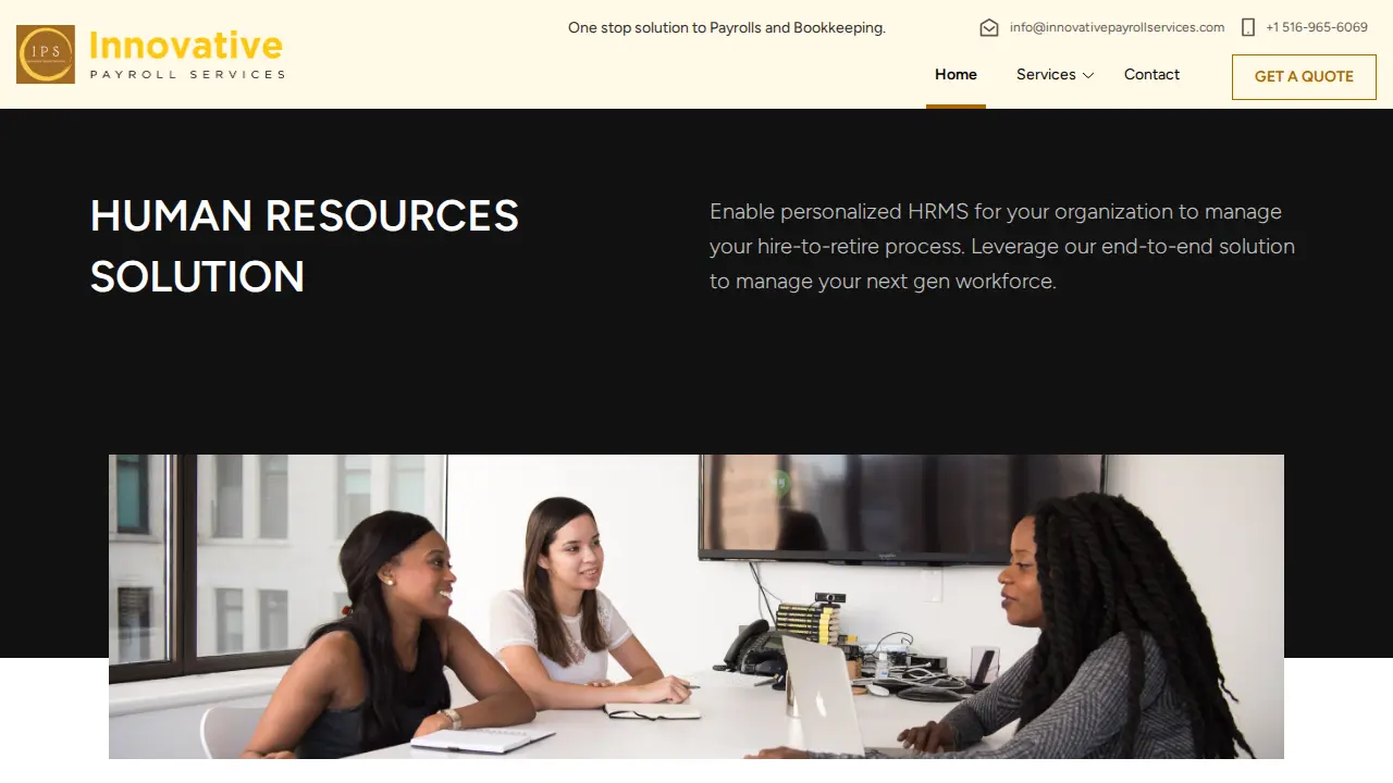 Innovative Payroll Services page