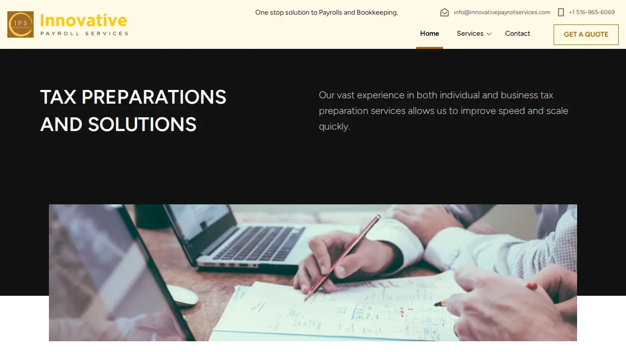 Innovative Payroll Services page