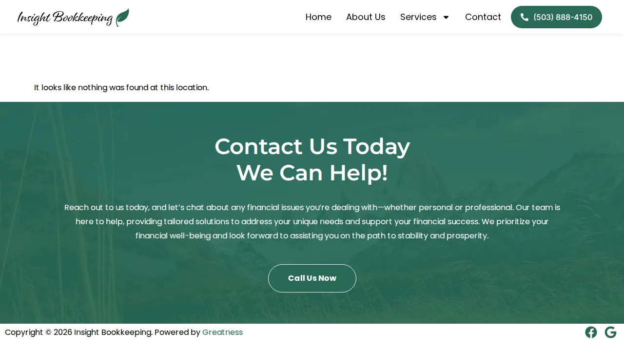 Insight Bookkeeping page