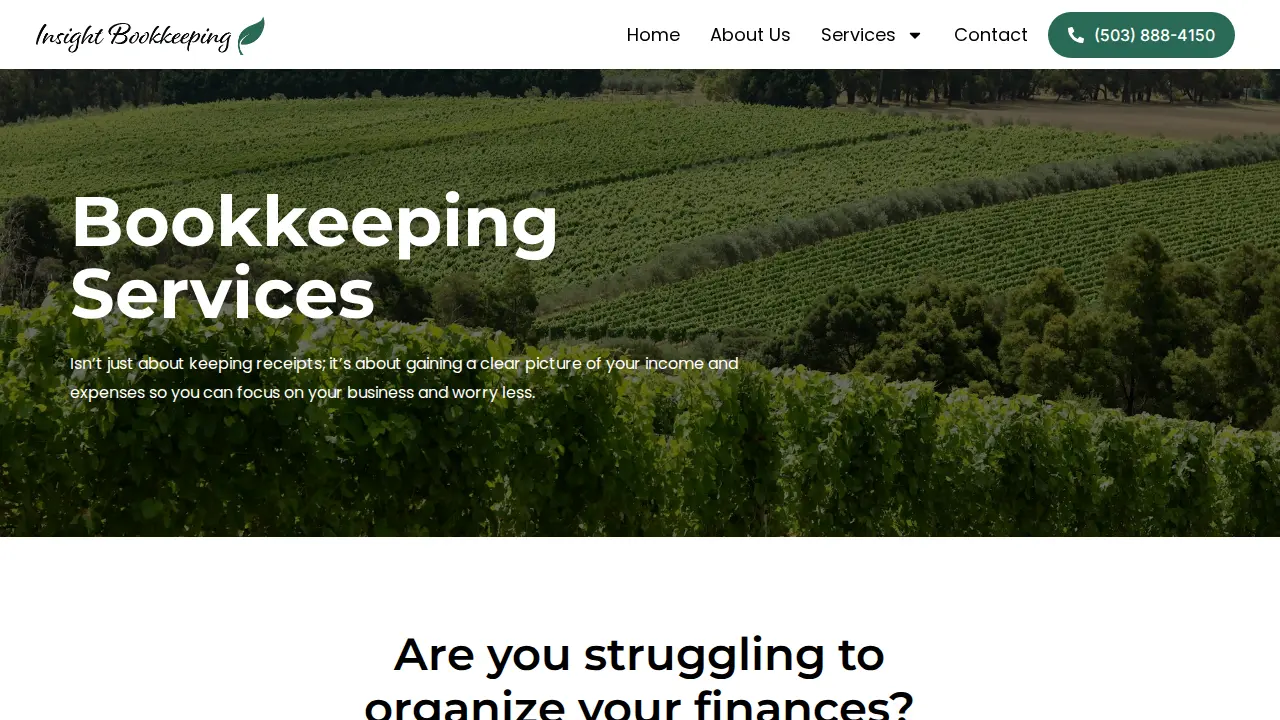 Insight Bookkeeping page