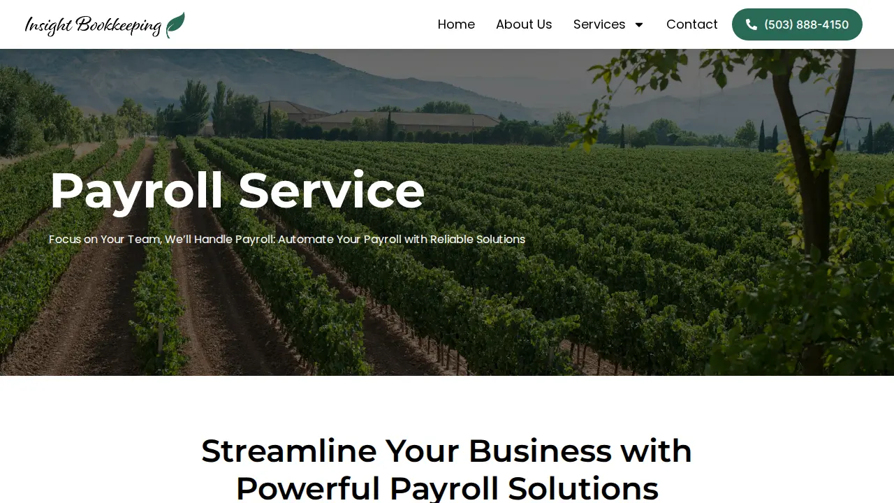 Insight Bookkeeping page