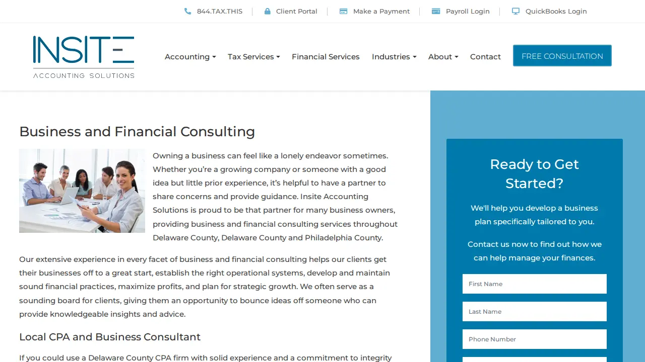 Insite Accounting Solutions page