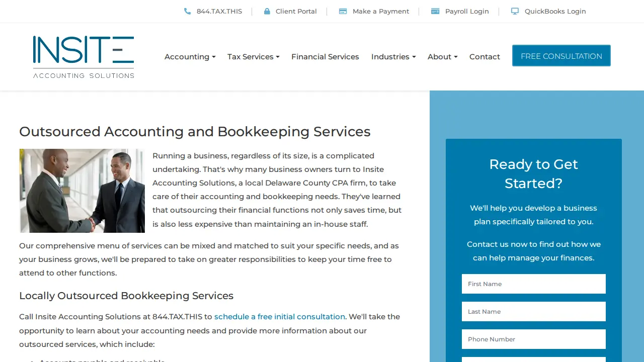 Insite Accounting Solutions page