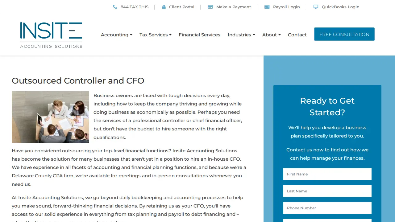 Insite Accounting Solutions page