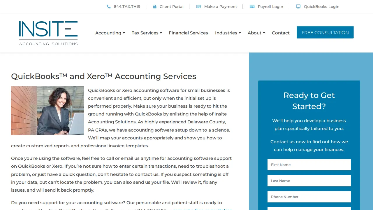 Insite Accounting Solutions page