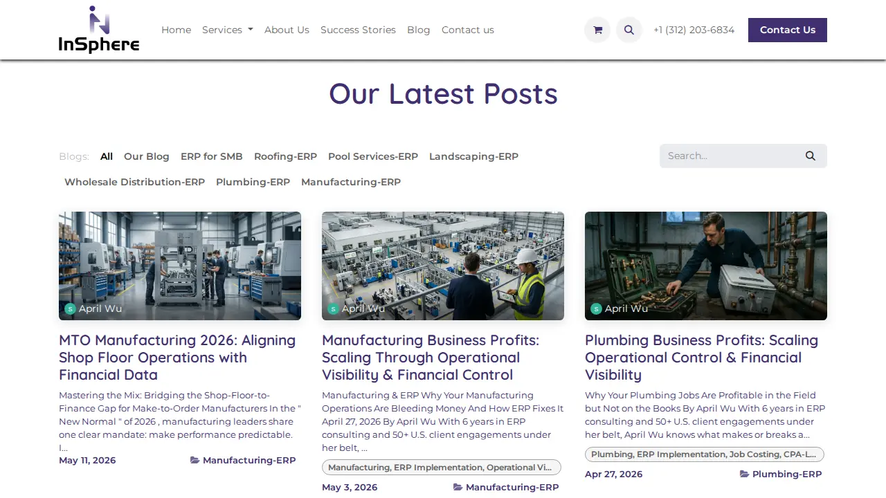 InSphere Consulting page