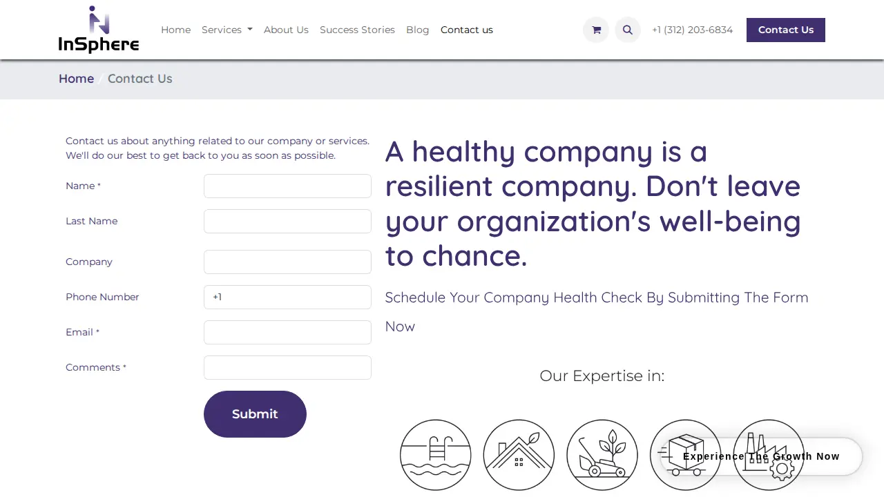 InSphere Consulting page