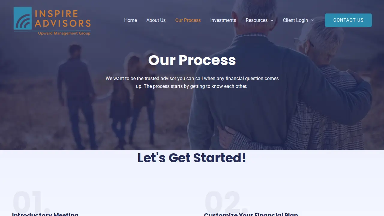 Inspire Advisors - Upward Management Group page