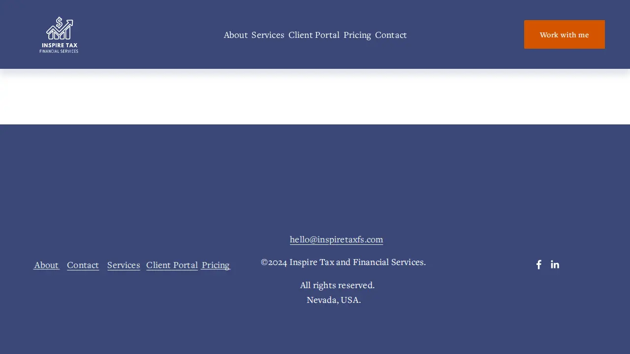 Inspire Tax and Financial Services page