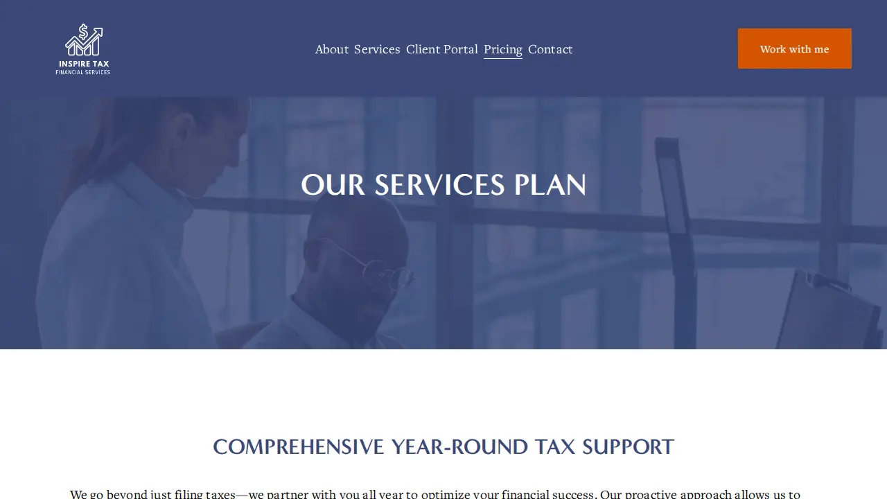 Inspire Tax and Financial Services page