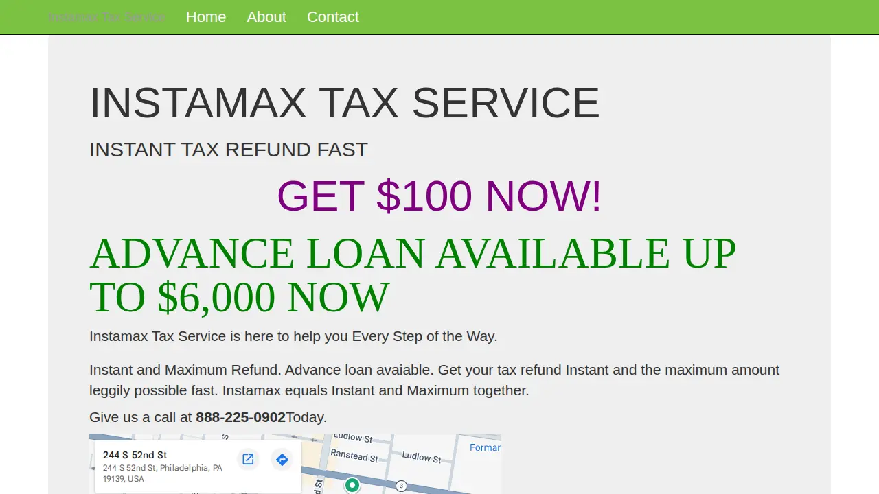 Instamax Tax Service website