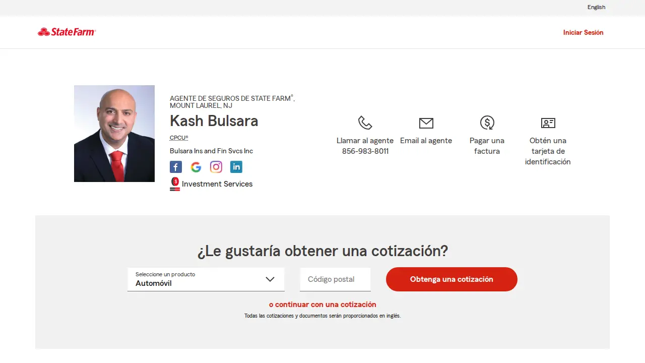 Kash Bulsara - State Farm Insurance Agent page