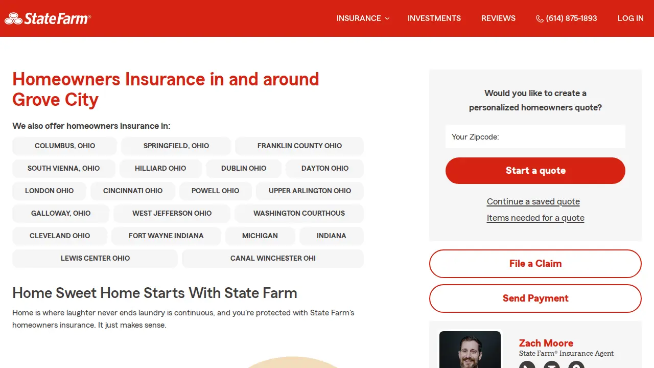 Zach Moore - State Farm Insurance Agent page