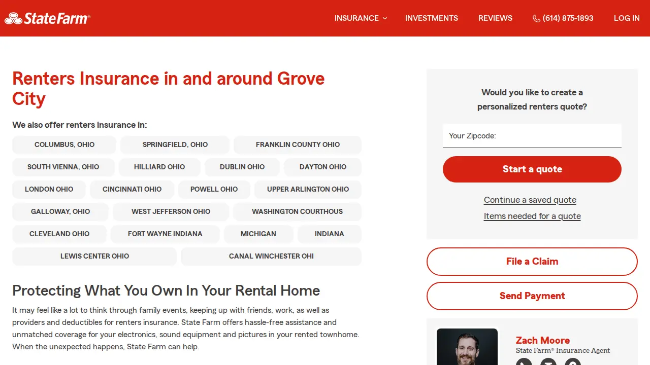 Zach Moore - State Farm Insurance Agent page