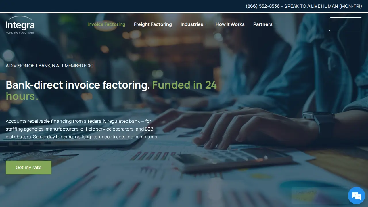 Integra Funding Solutions page