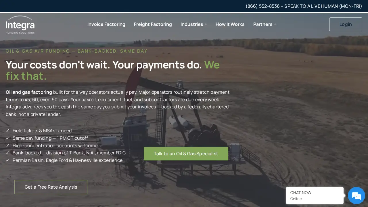 Integra Funding Solutions page