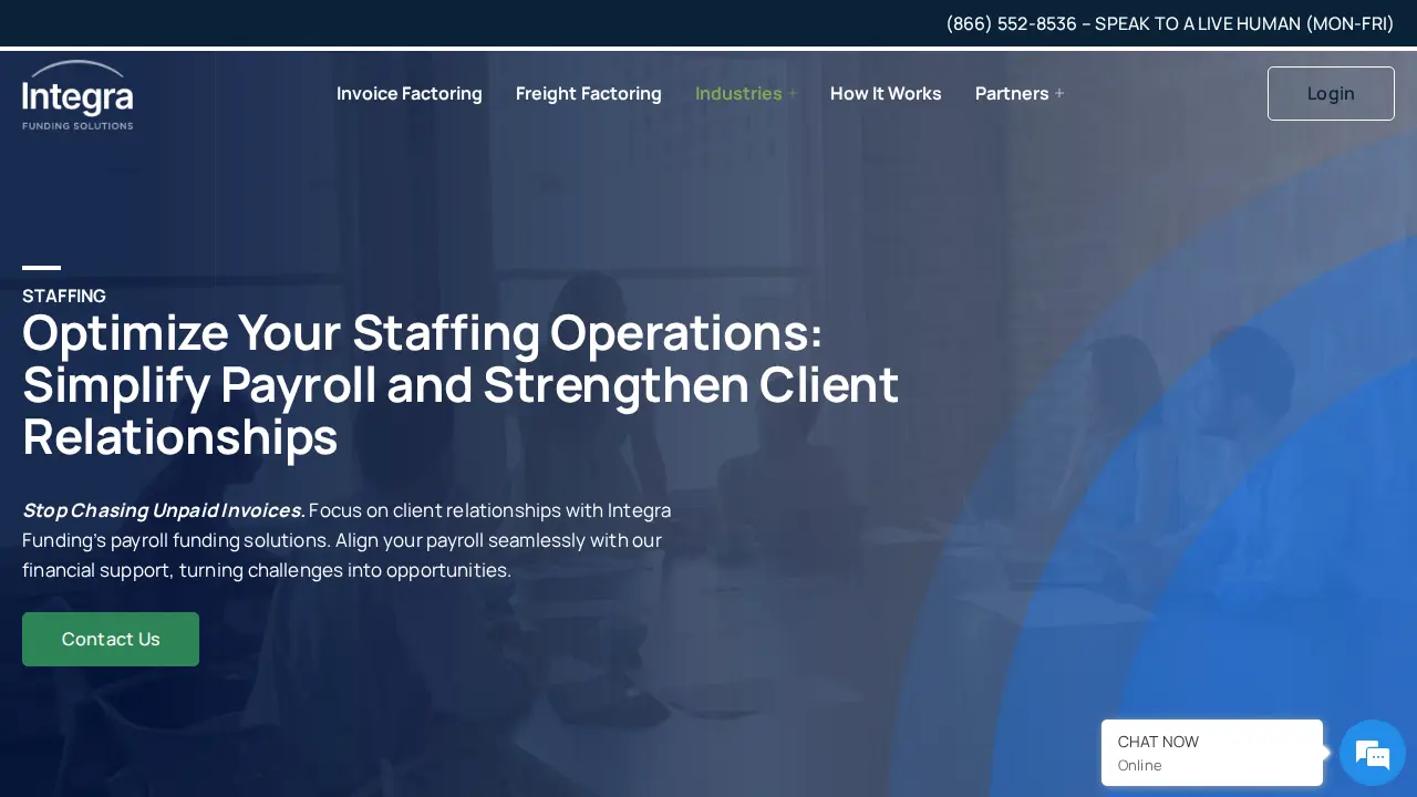 Integra Funding Solutions page