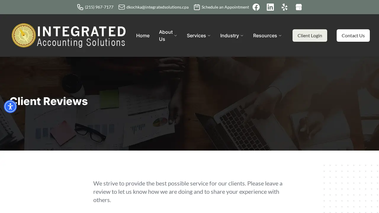 Integrated Accounting Solutions page
