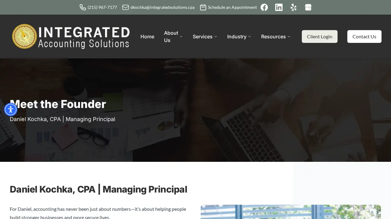 Integrated Accounting Solutions page