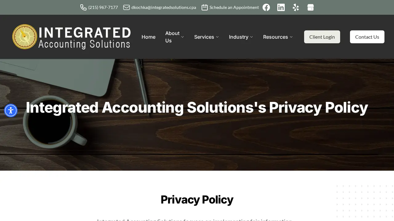 Integrated Accounting Solutions page