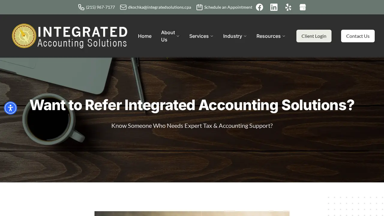 Integrated Accounting Solutions page