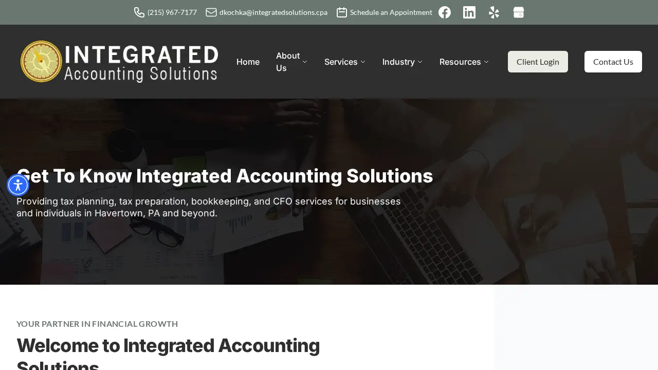 Integrated Accounting Solutions page