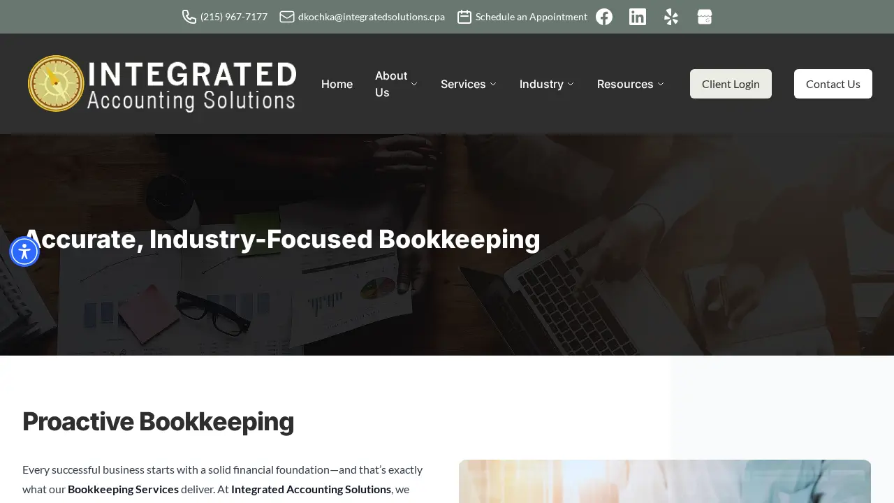 Integrated Accounting Solutions page
