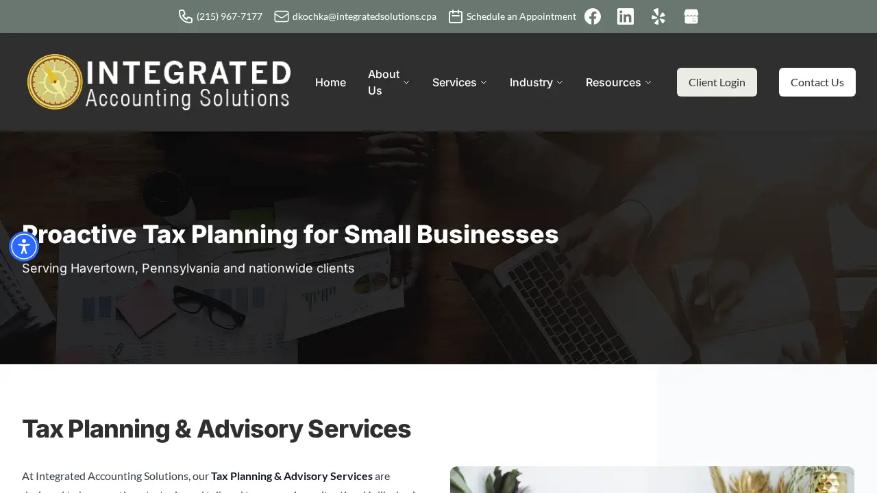 Integrated Accounting Solutions page