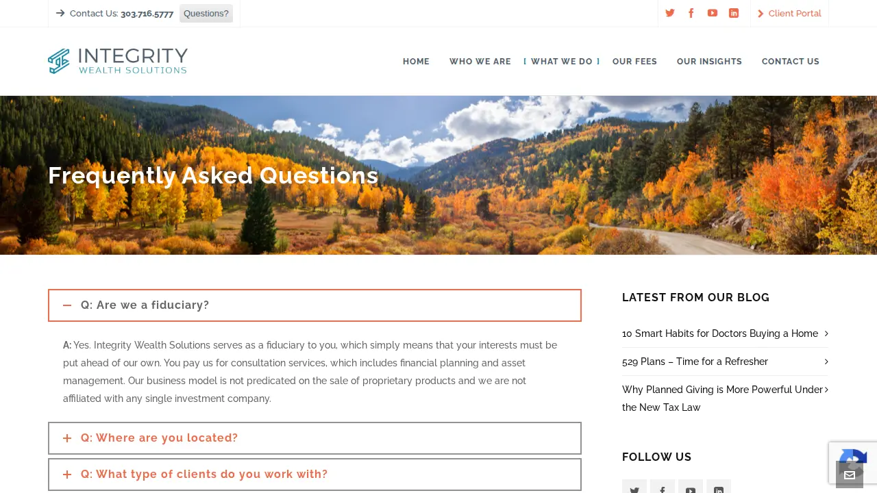Integrity Wealth Solutions page