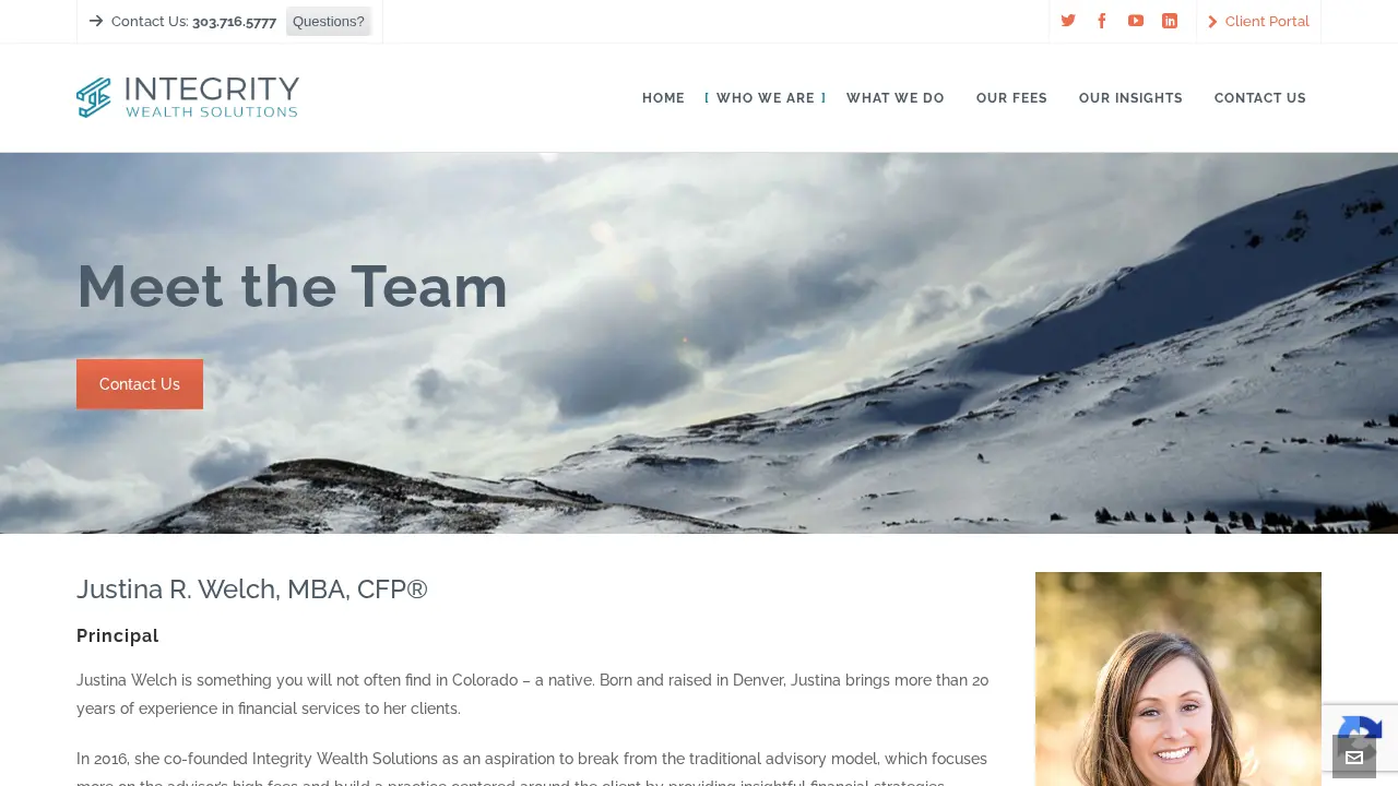 Integrity Wealth Solutions page