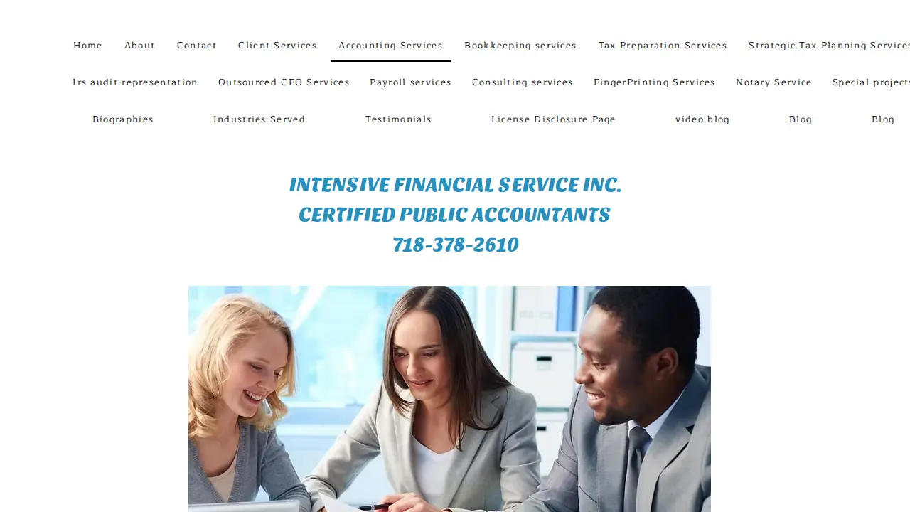 Intensive Financial Service lnc.CPA page